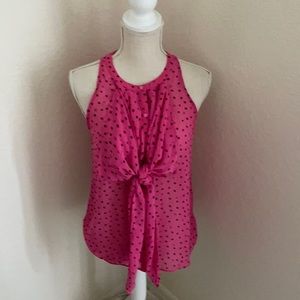 Princess Vera Wang Pink Sleeveless Button Down Sheer Woman’s Top Size Medium